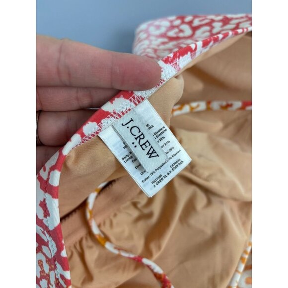 J. Crew women's large pink orange ombre halter‎ one piece swimsuit built in bra - Picture 4 of 8